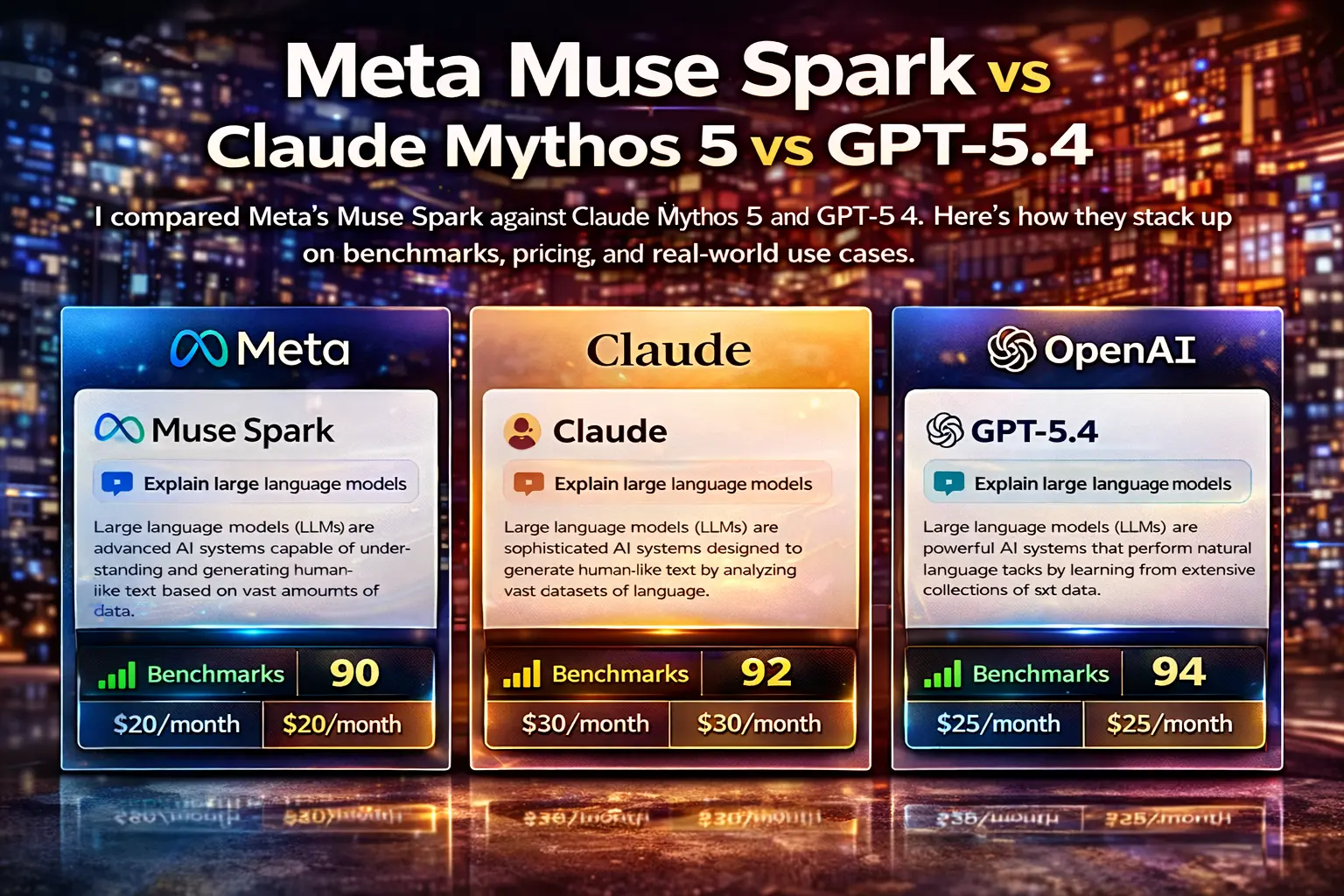 Muse Spark vs GPT-5.5 vs Claude Mythos