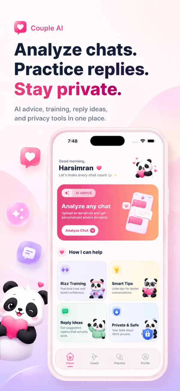 Couple AI - Chat Advisor screenshot 1 — mobile app interface built with Flutter