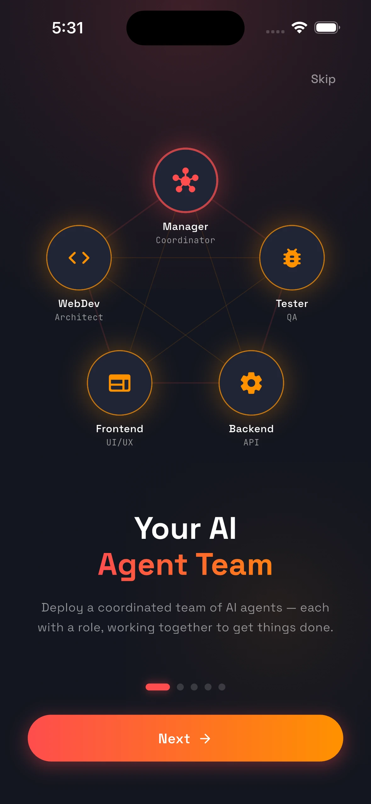 EasyBot — Personal AI Agents screenshot 2 — mobile app interface built with Flutter