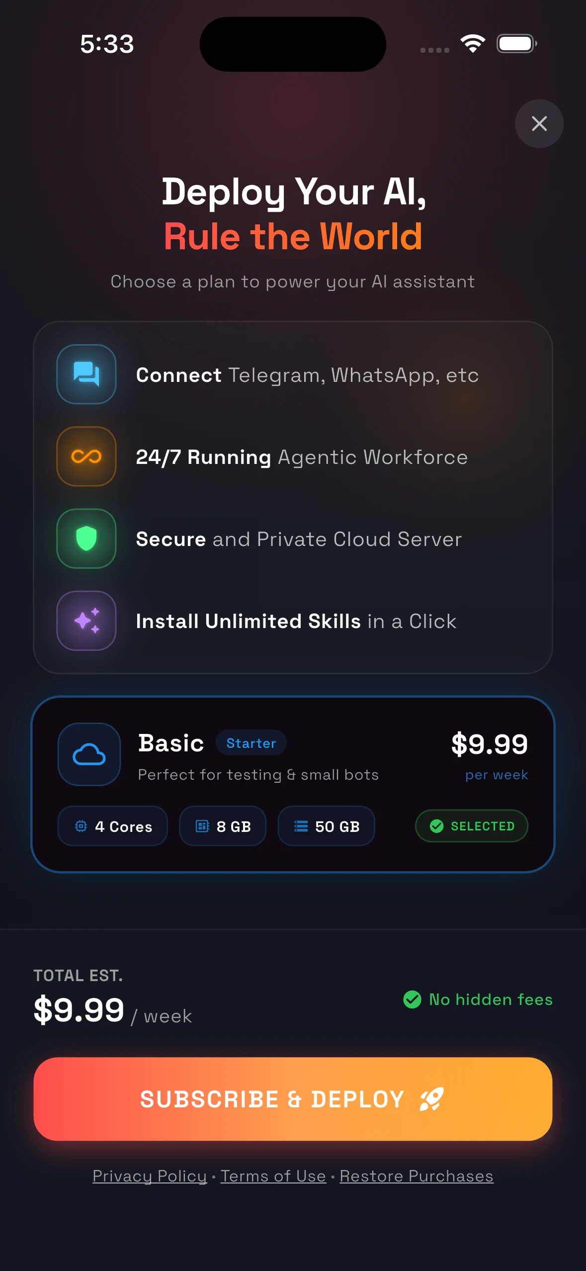 EasyBot — Personal AI Agents screenshot 8 — mobile app interface built with Flutter