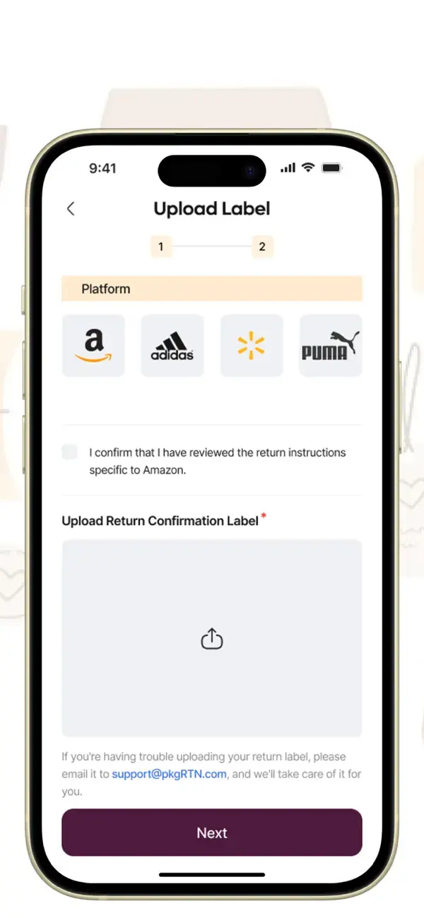 Package Return screenshot 2 — mobile app interface built with Flutter