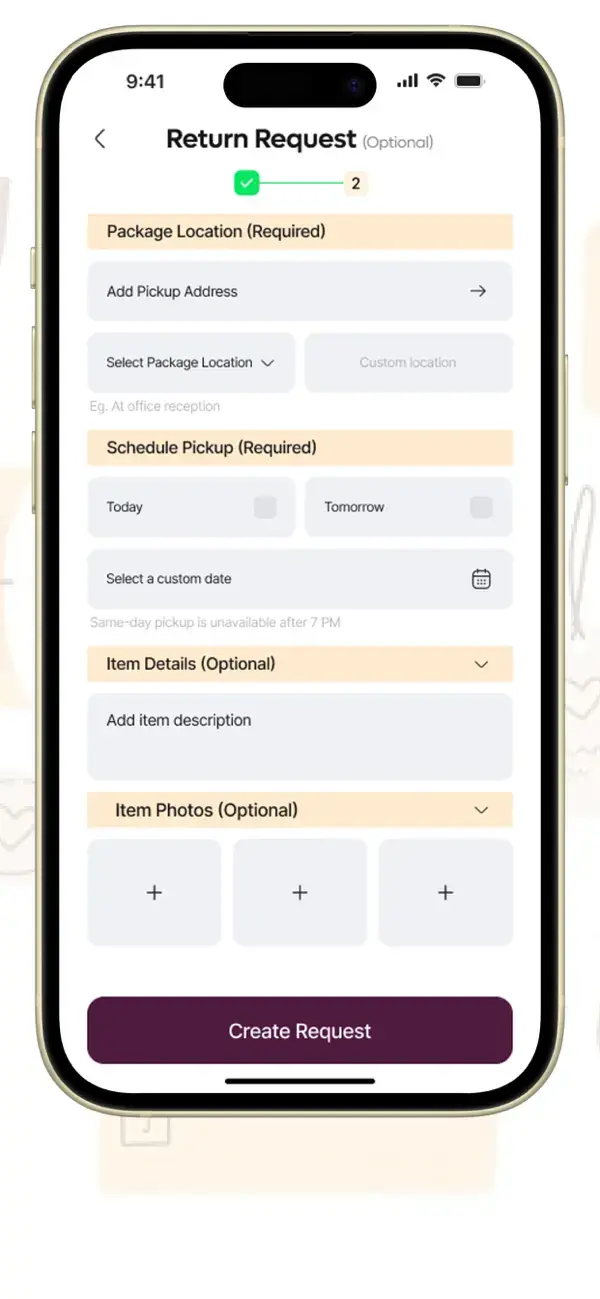 Package Return screenshot 3 — mobile app interface built with Flutter