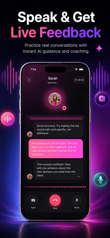 PrepMeTalk AI: Speaking Coach screenshot 3 — mobile app interface built with Flutter
