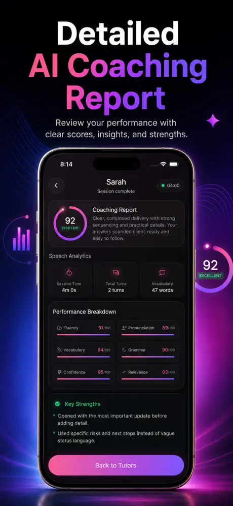 PrepMeTalk AI: Speaking Coach screenshot 4 — mobile app interface built with Flutter