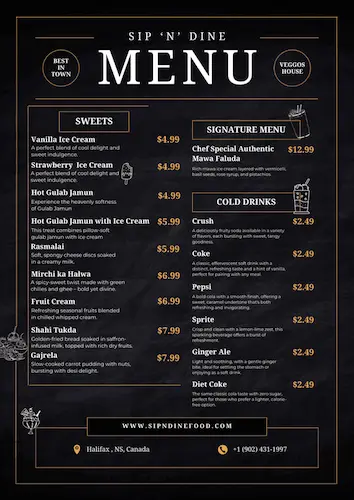 Menu page 8